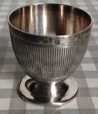 22 - Ancien joli coquetier art déco argent massif poinçon Minerve 1er titre CA31