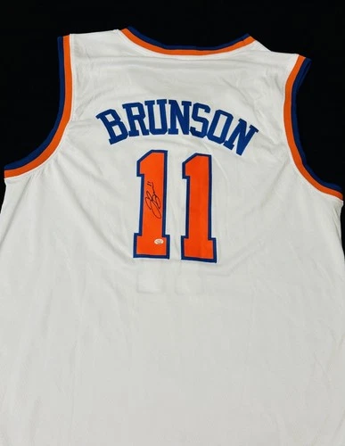 Jalen Brunson Signed New York Knicks Basketball Jersey COA