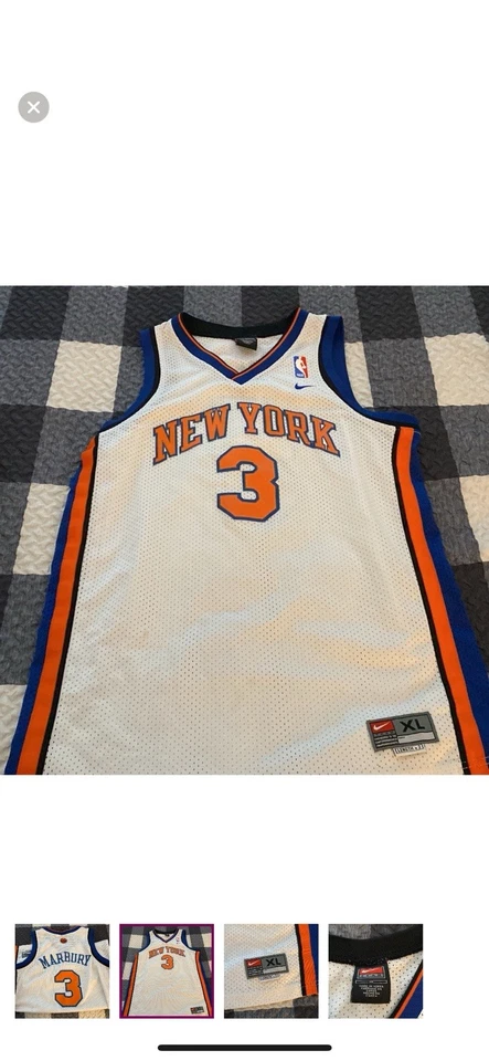 Camiseta New York Knicks Stephon Marbury YOUTH Blanca XL Nike  Foto 2 de 4