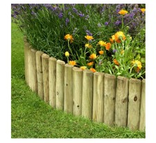 Forest Garden Half Log Timber Border Edging Roll - 300 x 1800mm free delivery
