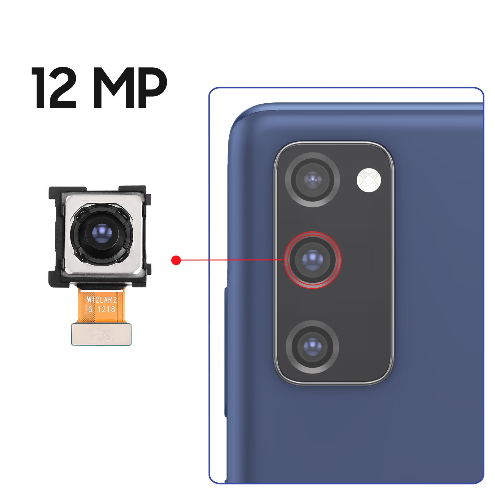 Caméra arrière Galaxy S20 FE 4G objectif photo original 12MP bloc Service Pack - 3