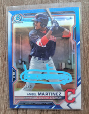 Angel Martinez Signed 2021 Bowman Draft Baseball Card #PDC-34 Guardians Refract