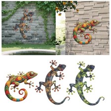 Gecko-Wanddekoration aus Metall, dekorative Gecko-Wandkunst f&uuml;r Terrasse,