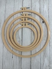 Embroidery Hoops Lot of 4 Plastic, Beige, Approx. 10", 7.5", 6", 4.75"