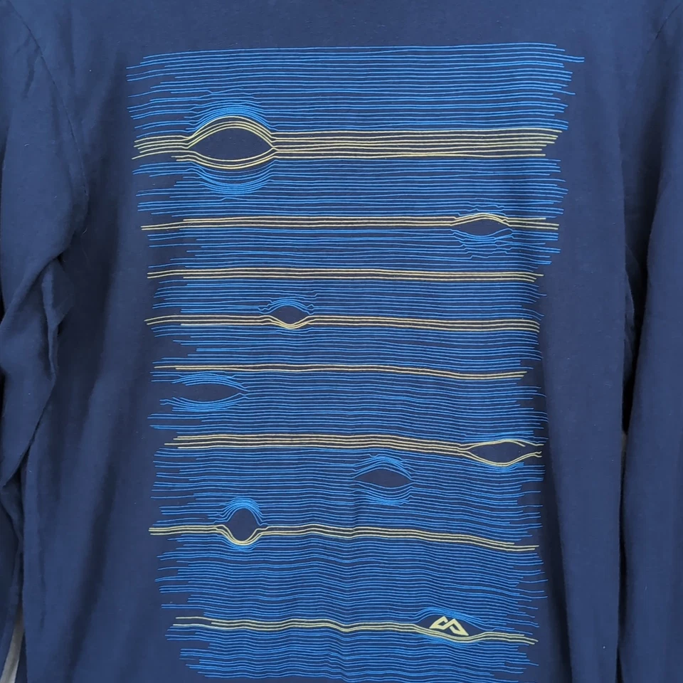 Kathmandu Mens Outdoor Graphic T-Shirt L Navy Blue Long Sleeve Crew Neck Hike - image 2 of 4