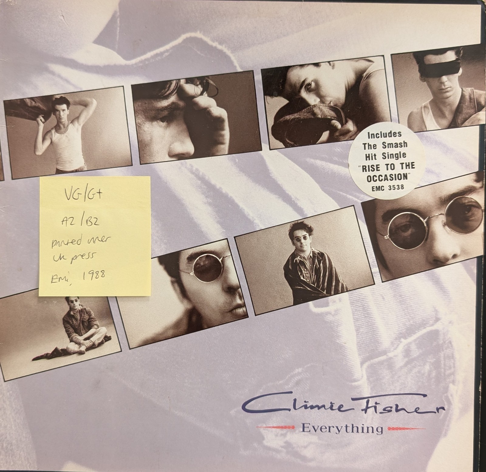 Climie Fisher Everything Vinyl Record VG/G+ EMC 3538 1988