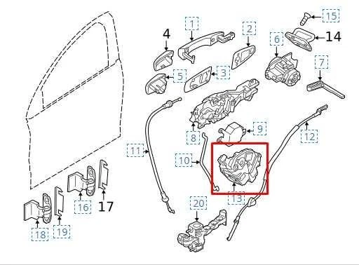 Actuador de pestillo de cerradura de puerta delantera derecha Volvo S60 T5 Premier 2015-18 31349860 Foto 2 de 4