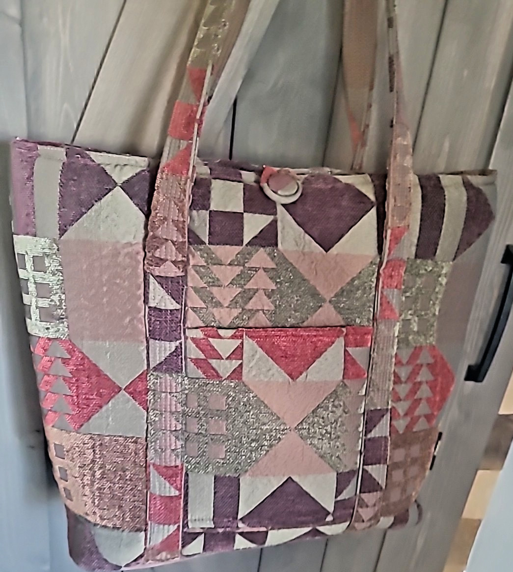 Donna Sharp Quilted Patchwork Brown Earth Tote La… - image 11