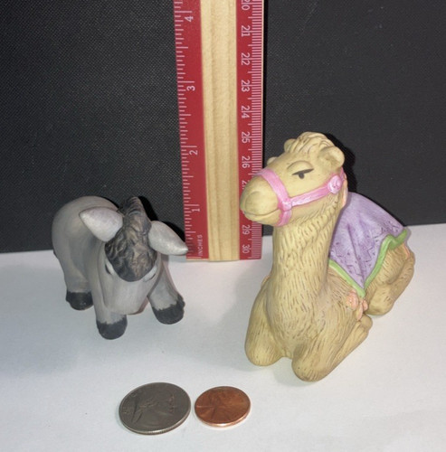 AVON... 2 pcs... Child NATIVITY SCENE FIGURINES...CAMEL & DONKEY...1986