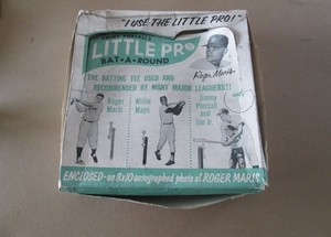 Vintage Jimmy Piersall's Little Pro Bat*A*Round Batting Tee Maris Mays Graphics