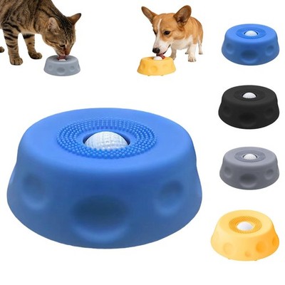 Dog Lick Bowl With Ball,Lick Ball Bowl For Dogs,Dog Licking Bowl With Rolling Ba