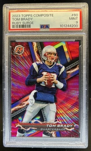 2023 Topps Composite Tom Brady Resurgence Ruby Surge #/199 Patriots PSA 9