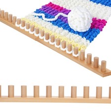 48" Chunky Knitting Loom for Blanket Making   Foldable Wood Frame, Portable D...