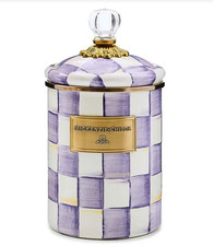 MacKenzie-Childs Check Canister, Violet Check NEW
