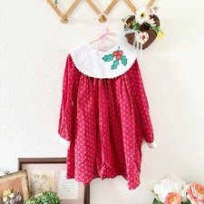 Vintage Rare Editions Holly Dress Size 6x Christmas Holiday