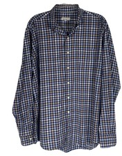 Peter Millar Shirt Men  s XL Button Down Blue Check Pattern Long Sleeve Shirt