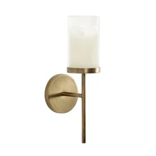 Blaise Transitional Metal Wall Sconce; 5 x 6 x 14; Antique Brass; Modern Roun...