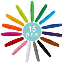 FEBSNOW 15 Pcs Puppy Kitten Whelping Collars, Soft Newborn 15 - 15 Colors