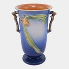 Roseville Pine Cone Blue 1936 Vintage Art Pottery Ceramic Vase 907-7