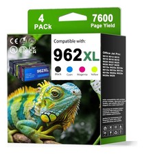 4pk 962XL Ink Cartridge for HP 962 OfficeJet Pro 9010e 9015e 9018e 9020e 9025e  