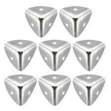 8x Metal Corner Angle Brace Protectors w/ Screws Wood Chest Trunk Box Flightcase