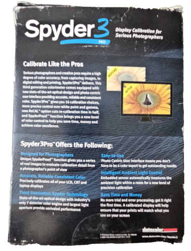 Datacolor SPYDER 3 Pro Computer Monitor Display Calibration for Photography - Picture 2 of 3