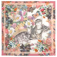 10702-3 PavlovoPosad 100% Pure Cotton Batiste kerchief childish scarf shawl wrap