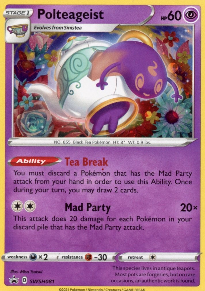 Polteageist SWSH081 NM Black Star Promo Holo Pokemon Card Near Mint