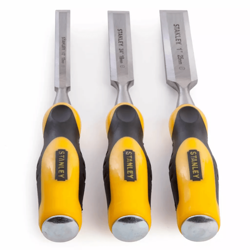 Set De 3 Formones Para Madera Stanley STHT16727 – Tamaños 1/2″, 3/4″ Y 1″ (12, 18 Y 25mm) – Mango De Acero Templado