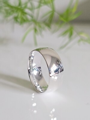 Sterling Silver 925 Thumb Women's Band - 8mm Stamped Wedding Silver Ring