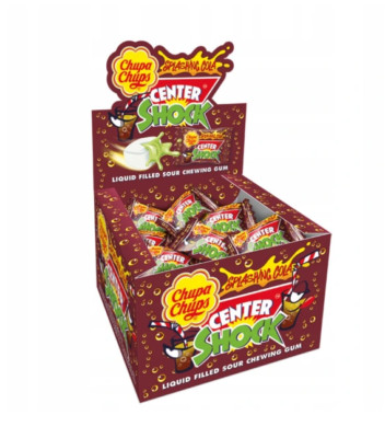FULL BOX - CENTER SHOCK SPLASHING COLA - 100x4G = 400G- EXTRA SOUR CHEWY GUM
