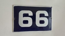 VINTAGE nice Blue Enamel Sing door number 50's number 66