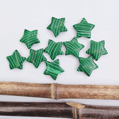 50pcs Artificial Malachite Stone Star Gemstone for Home Decor Ornaments 20x6mm