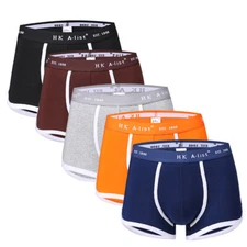 Mens Underwear Cotton Boxer Briefs Shorts Comfort Elastic Breathable Panties