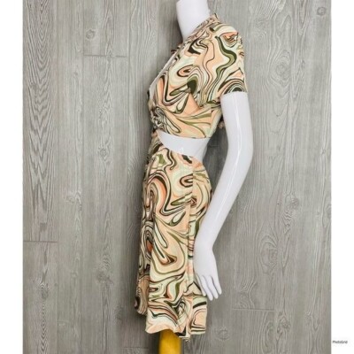 brown and white swirl dress Buy Friends Like These Brown Swirl Short Sleeve Shirt Midi Dress from Next USA