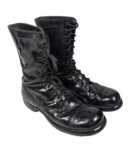 Corcoran Jump Boots Mens 8.5 D 1500 Black Leather Military Vintage USA Moto Punk Corcoran Leather Military Jump Boots Black Punk Goth Made In  main image 3