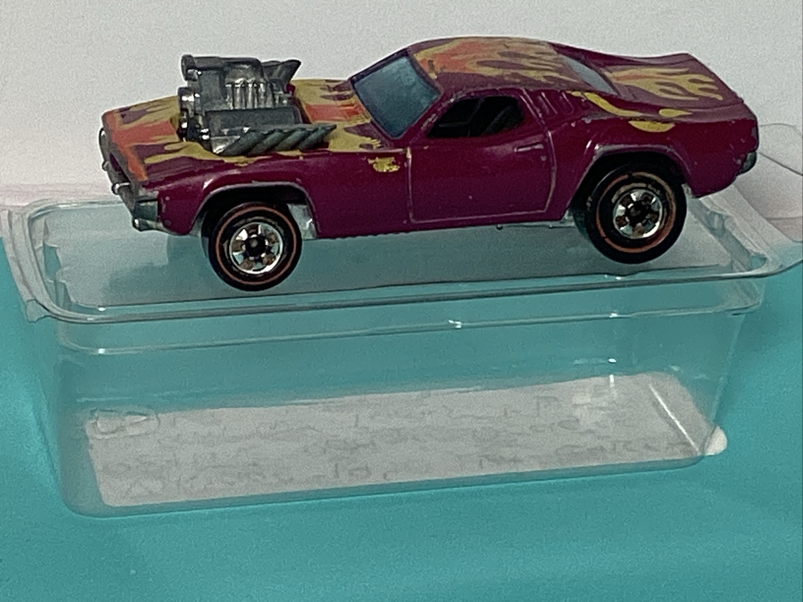 1970 Redline Hot Wheels Rodger Dodger Plum W/ Flames Flying Colors HK