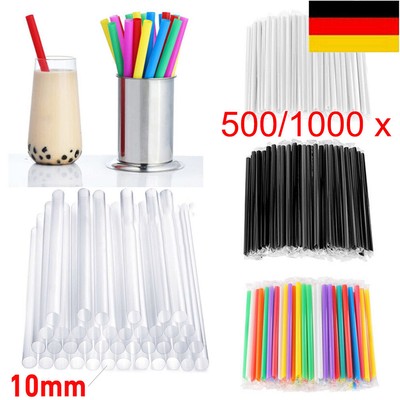 500 Stk 10 mm Jumbo-Smoothie-Strohhalme extra breite Boba-Bubble-Tea-Trinkhalme.