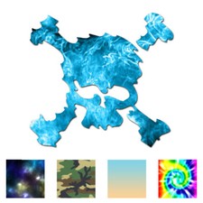 Skull Crossbones Art - Vinyl Decal Sticker - Multiple Patterns  Sizes - ebn995