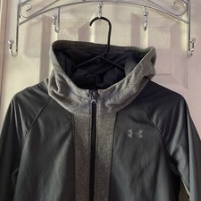 Under Armour Cold Gear Women  s Gray Full-Zip Hooded Jacket Size Small