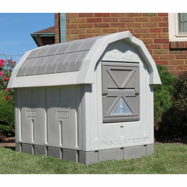 Outdoor Dog House XL Insulated Easy Pass Through Door Self Closing Pet Shelter eBay