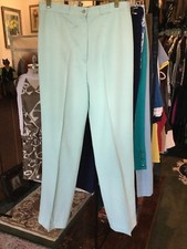 VTG Light Blue Polyester Pants Straight Leg High Waist Sz 8/10 W31 Inseam 31