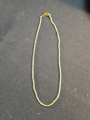 Vintage NAPIER Chain Necklace Braided Rope Gold Tone 16''
