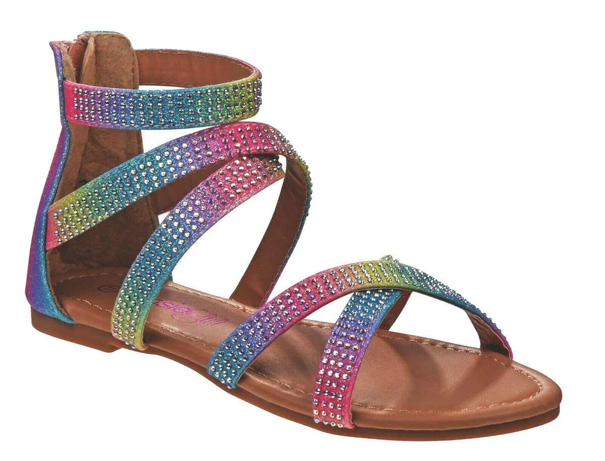Toddler Gladiator Sandals Size or 10 Rainbow with Zipper