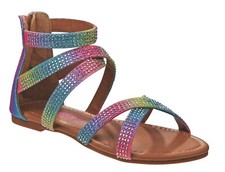 Toddler Gladiator Sandals Size 5 6 7 8 9 or 10 Rainbow with Zipper