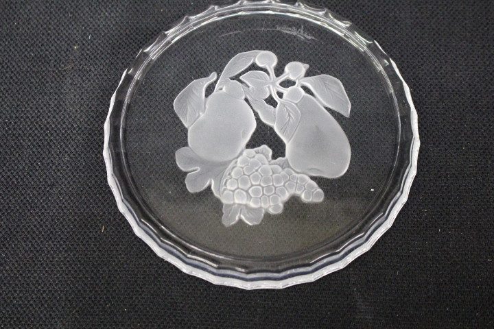 Val Saint Lambert GARDENIA コースター6枚 Val St. Lambert Crystal Intaglio Gardenia Brussels Wine Coaster