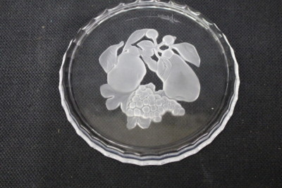 Val St. Lambert Crystal Intaglio Gardenia Brussels Wine Coaster