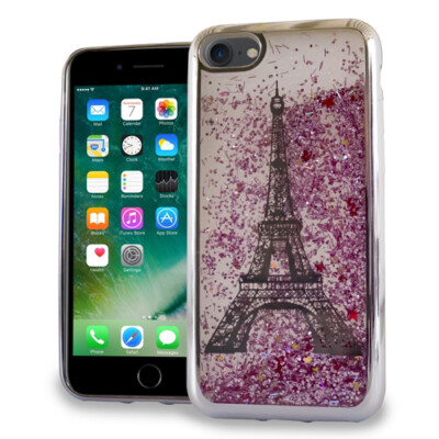 Emax LIQUID GLITTER Eiffel Tower Case for iPhone SE(2020)/8/7/6