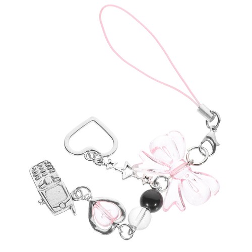 Phone Charm Bowknot And Heart Shape Phone Case Strap Aesthetic Phone Decoration - 第 1/12 張圖片