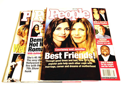 People Magazines 2003 Demi Moore Jennifer Aniston & Courtney Cox Covers 3 Issues